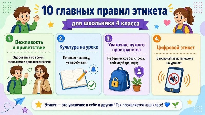 10 главных правил этикета для школьника